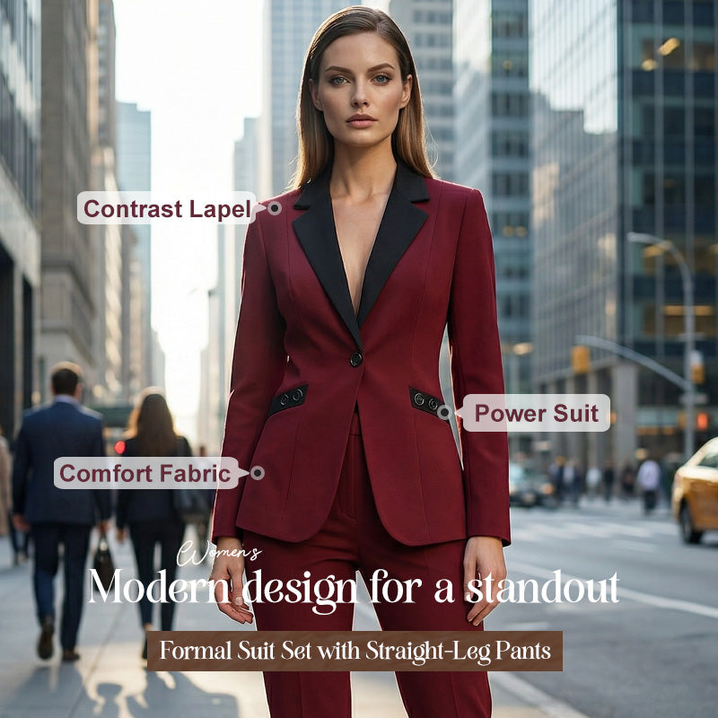💼 Modern Formal Suit Set with Straight-Leg Pants – Sleek, Stylish & Professional Look for Any Occasion ✨🖤