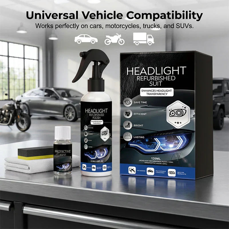 🚗 BUY 2 GET 1 FREE! 🔆 Professional Car Headlight Restoration Kit – Removes yellowing & scratches, restores clarity & UV protection – easy DIY solution ✨