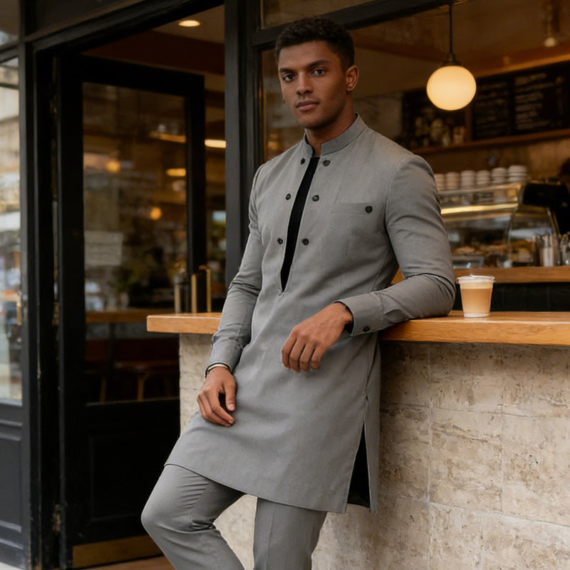 🔥2026 New Style🔥Men's Modern Mandarin Collar Tunic and Pants Set