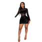 💞Women’s Fashion Mesh Panel Ruched Bodycon Dress