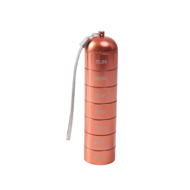 7-Day Waterproof Portable Aluminum Pill Organizer