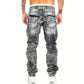 🔥 Men's Fashion Creative Stretch Denim Jeans – Minimalist Style, Perfect for Summer & Emo-Inspired Look 💙