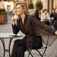🔥Limited-time offer-Women's Leopard Accent Blazer & Pants Set