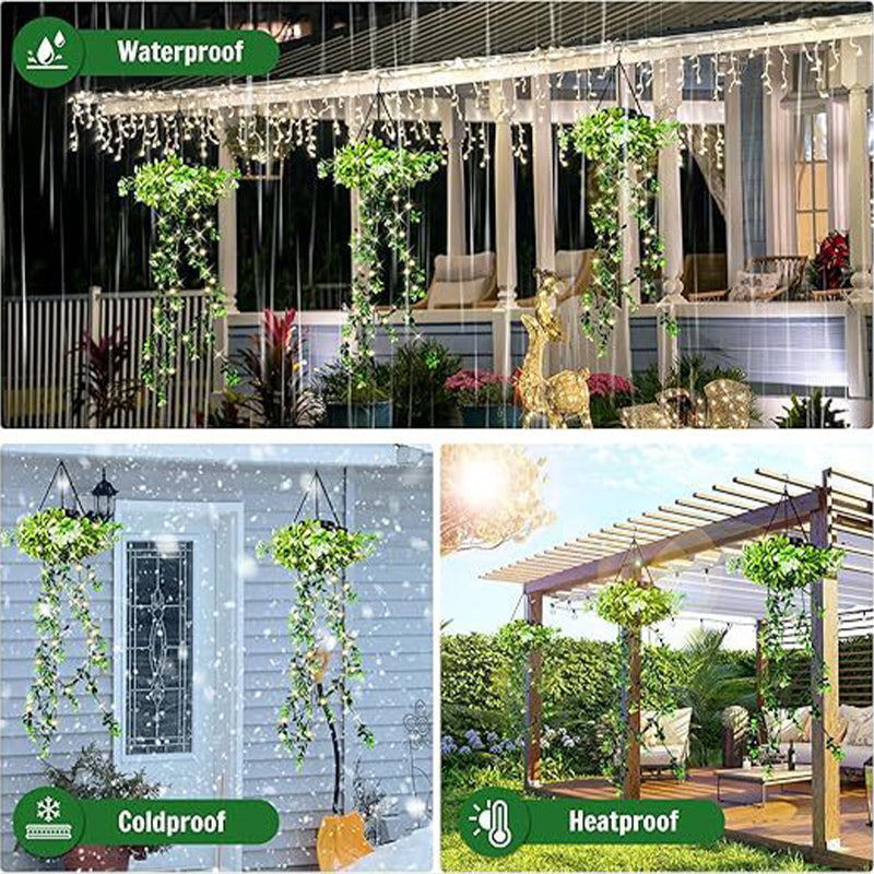☀️ 50% OFF – Solar Ivy Lights with Artificial Leaves – Waterproof, 8 Lighting Modes & Flexible – Perfect for Gardens, Balconies & Wall Decoration 🌿💡✨