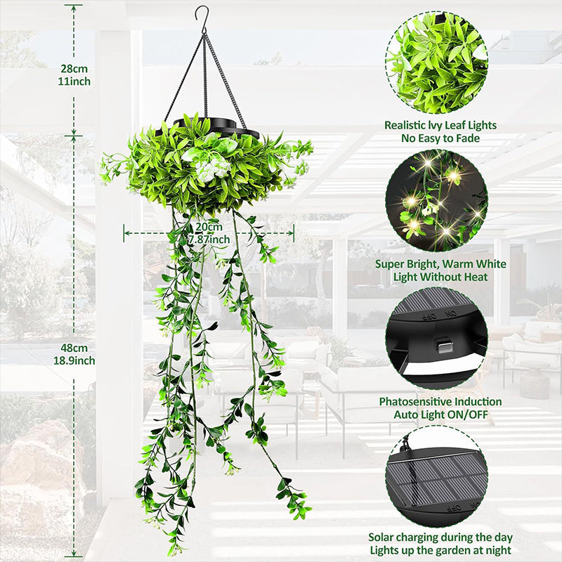 ☀️ 50% OFF – Solar Ivy Lights with Artificial Leaves – Waterproof, 8 Lighting Modes & Flexible – Perfect for Gardens, Balconies & Wall Decoration 🌿💡✨