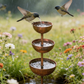 💐3-Tier Rustic Metal Bird Feeder & Drinker Stake
