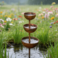 💐3-Tier Rustic Metal Bird Feeder & Drinker Stake