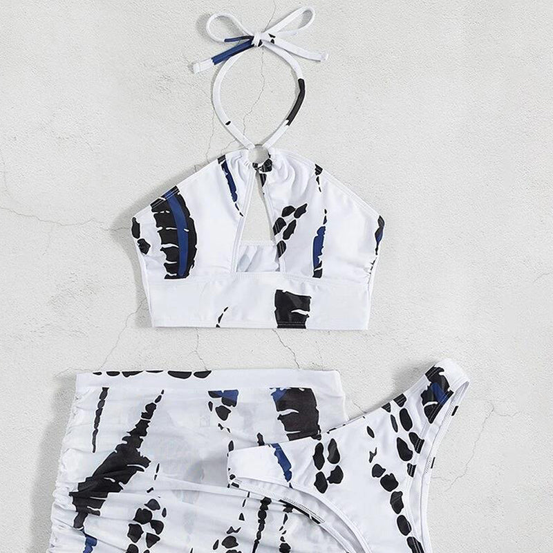 🏖️Women's Ruched 3-Piece Bikini Set