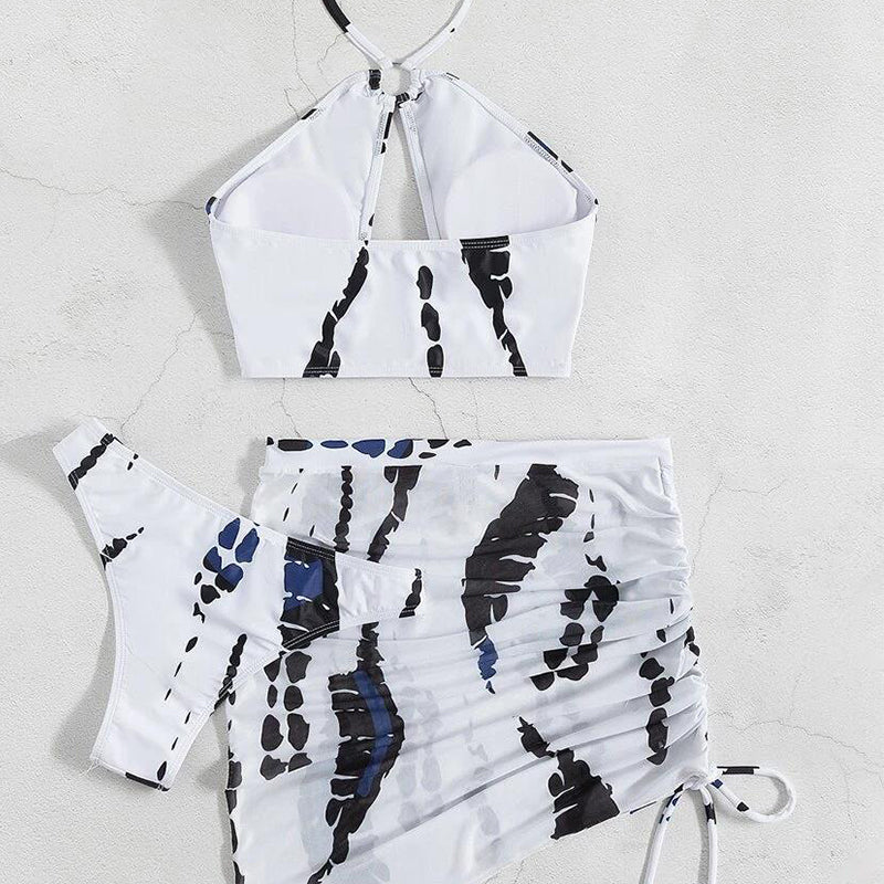 🏖️Women's Ruched 3-Piece Bikini Set