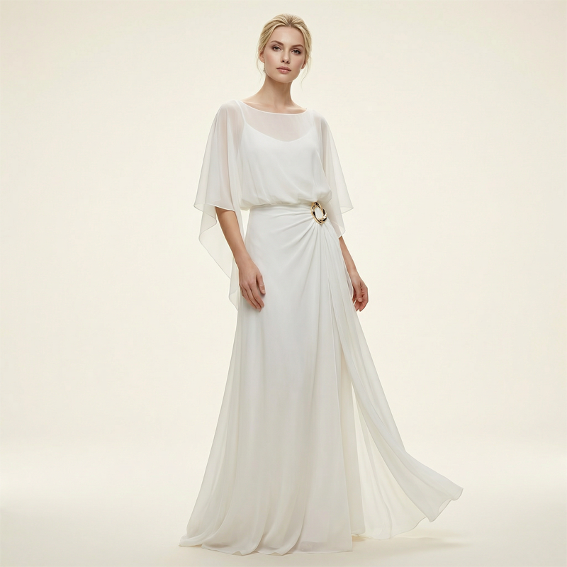 Flowing Cape Sleeve Top & Wrap Pants Set ✨ Effortless Elegance