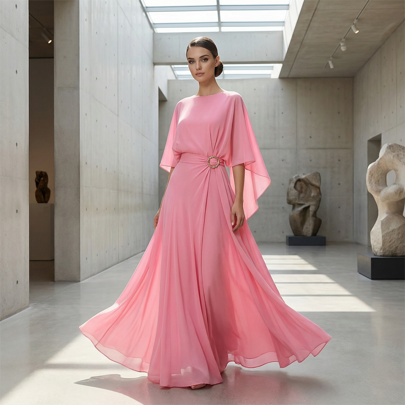 Flowing Cape Sleeve Top & Wrap Pants Set ✨ Effortless Elegance