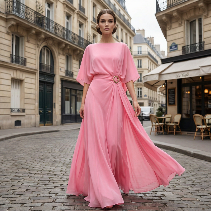 Flowing Cape Sleeve Top & Wrap Pants Set ✨ Effortless Elegance