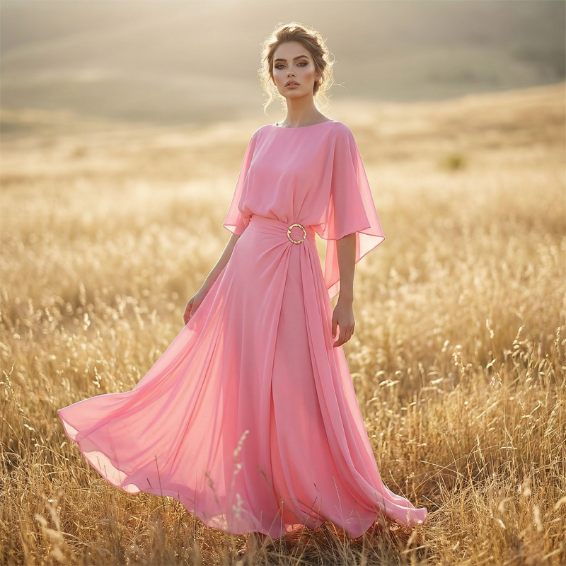 Flowing Cape Sleeve Top & Wrap Pants Set ✨ Effortless Elegance