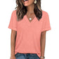 👕 50% OFF NOW! 🌸 Women's V-Neck Short Sleeve Casual T-Shirt – Classic V-Neck, Soft Polyester & Rolled Cuffs ✨