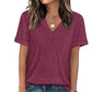 👕 50% OFF NOW! 🌸 Women's V-Neck Short Sleeve Casual T-Shirt – Classic V-Neck, Soft Polyester & Rolled Cuffs ✨