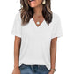 👕 50% OFF NOW! 🌸 Women's V-Neck Short Sleeve Casual T-Shirt – Classic V-Neck, Soft Polyester & Rolled Cuffs ✨