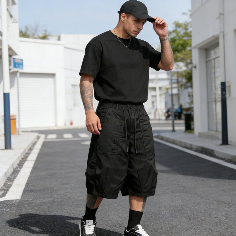🥳SUMMER HOT SALE🥳💞50K+ SOLD!💥50% OFF! 🔥Men's Plus Size Capri Pants – Wide-Leg Loose Fit, Drawstring Waist & Large Pockets ✨