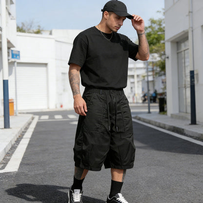 🥳SUMMER HOT SALE🥳💞50K+ SOLD!💥50% OFF! 🔥Men's Plus Size Capri Pants – Wide-Leg Loose Fit, Drawstring Waist & Large Pockets ✨