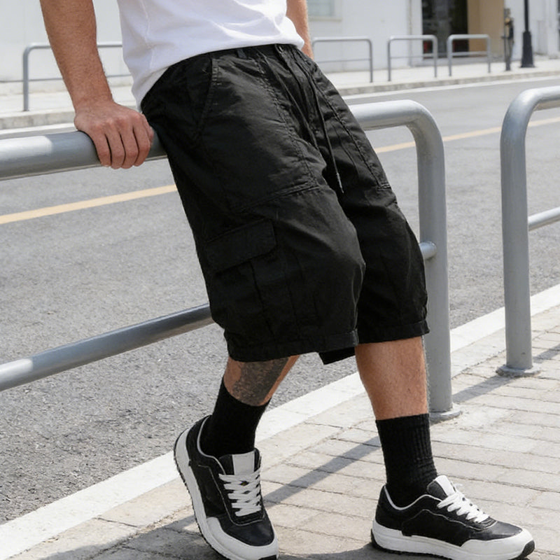 🥳SUMMER HOT SALE🥳💞50K+ SOLD!💥50% OFF! 🔥Men's Plus Size Capri Pants – Wide-Leg Loose Fit, Drawstring Waist & Large Pockets ✨