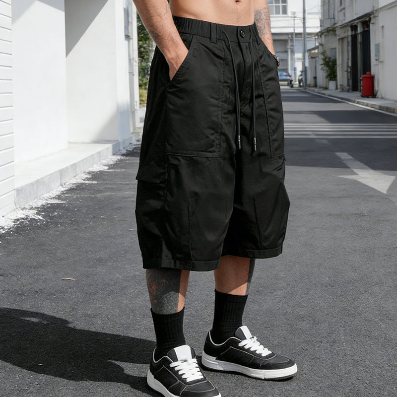 🥳SUMMER HOT SALE🥳💞50K+ SOLD!💥50% OFF! 🔥Men's Plus Size Capri Pants – Wide-Leg Loose Fit, Drawstring Waist & Large Pockets ✨