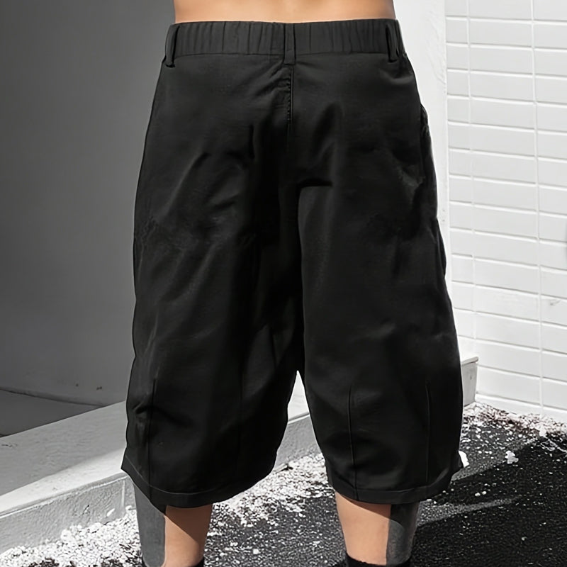 🥳SUMMER HOT SALE🥳💞50K+ SOLD!💥50% OFF! 🔥Men's Plus Size Capri Pants – Wide-Leg Loose Fit, Drawstring Waist & Large Pockets ✨
