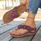 👡 50% OFF NOW! 🌸 Women's Floral Wedge Thong Sandals – Floral Accents, Cushioned Arch Support & Non-Slip Outsole ✨