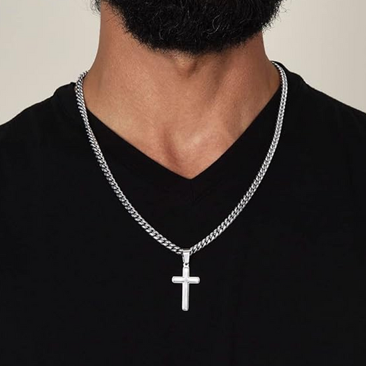 🔥2026 New Arrival ＆ Hot Sale🔥Men's Stainless Steel Cross Pendant Necklace – Timeless Symbol, Durable Materials & Gift-Ready Box 🎁