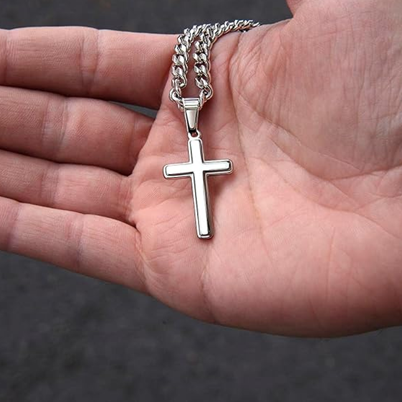 🔥2026 New Arrival ＆ Hot Sale🔥Men's Stainless Steel Cross Pendant Necklace – Timeless Symbol, Durable Materials & Gift-Ready Box 🎁