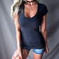 ⏳Limited-time 50% off⏰Women's Summer Deep V Neck Slim Tops👚