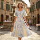 🔥Hot Sale Offers-Ethereal Flutter Sleeve Fit-and-Flare Dress