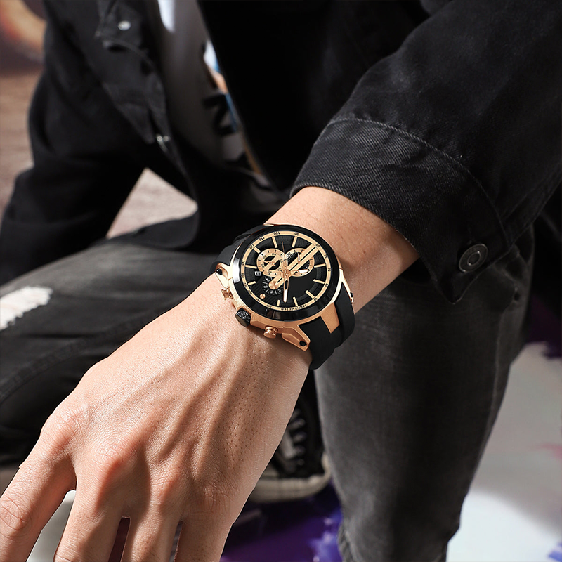 Sport Style Luminous Silicone Strap Waterproof Watch