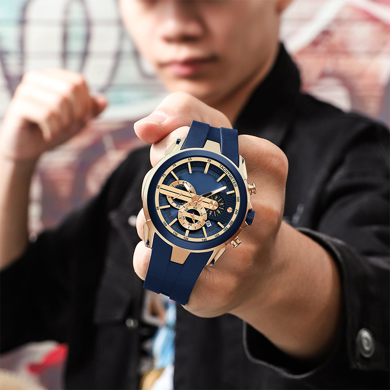 Sport Style Luminous Silicone Strap Waterproof Watch