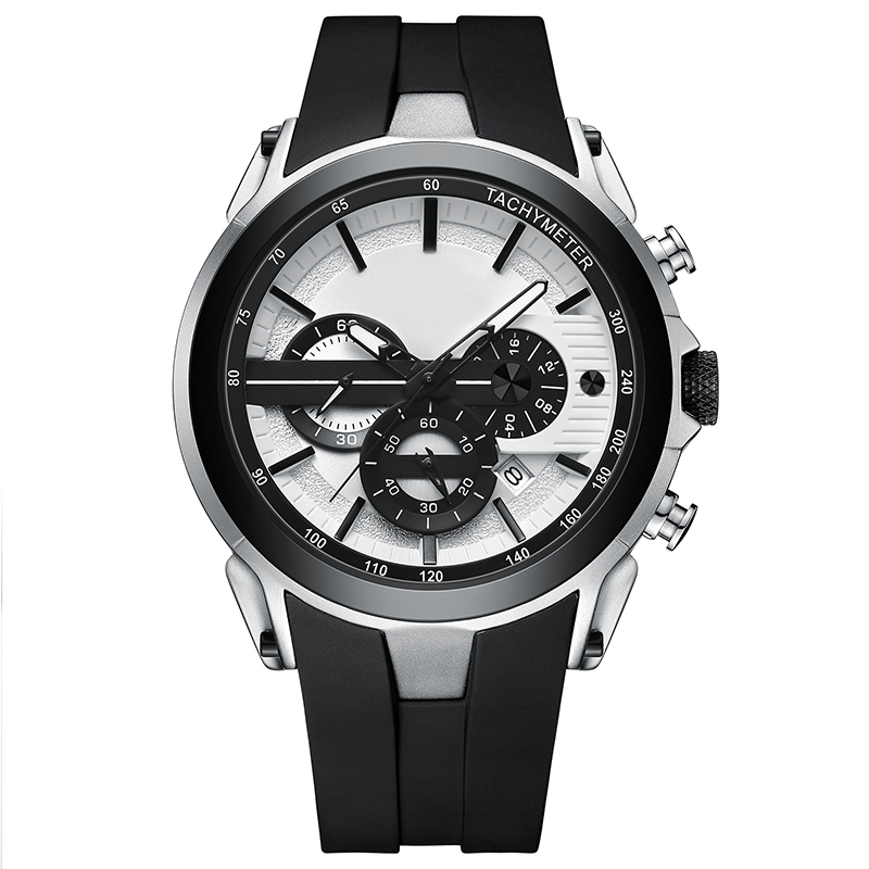 Sport Style Luminous Silicone Strap Waterproof Watch