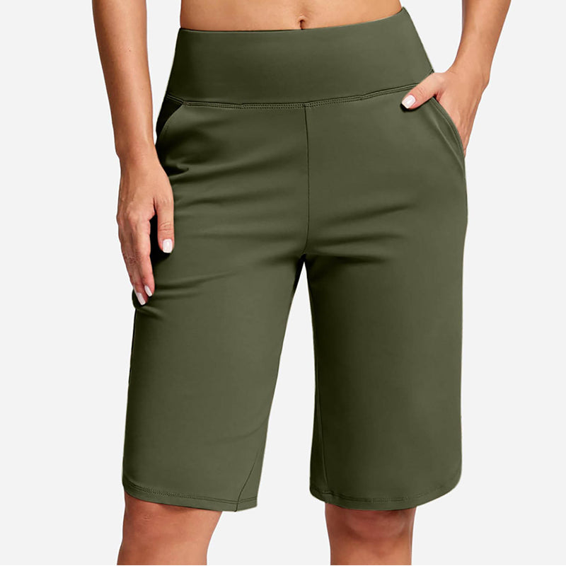⏰Last Day Sale 49% OFF🔥Women's Bermuda Shorts with Pockets -👍Knee Length Athletic Casual Long Shorts1