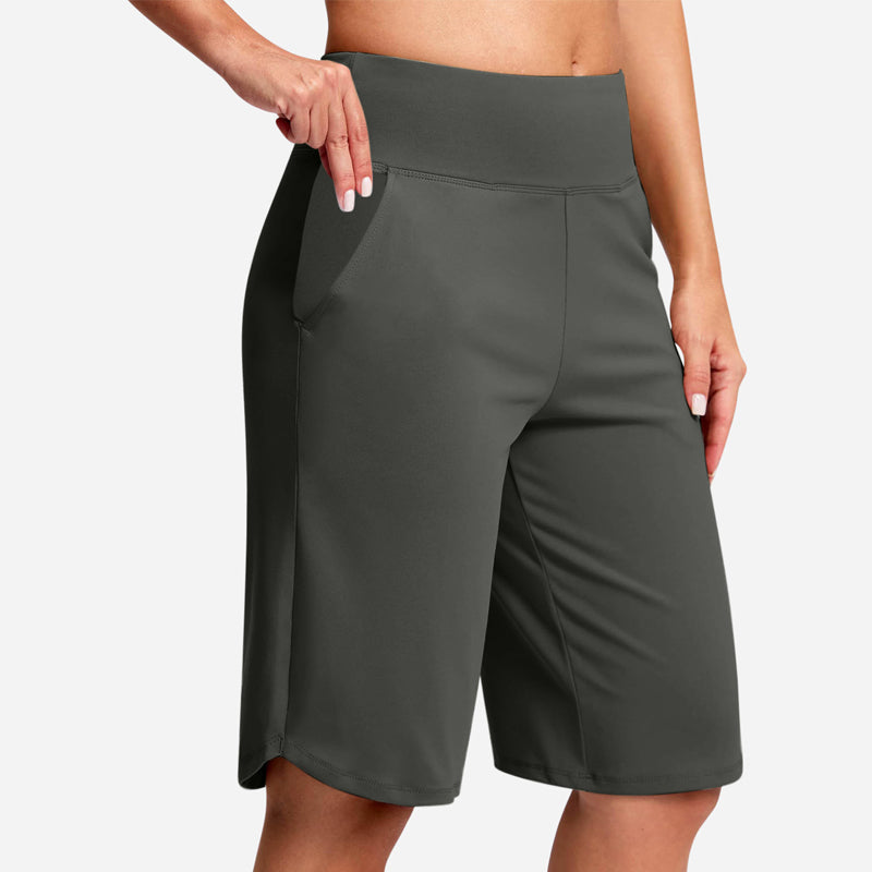 ⏰Last Day Sale 49% OFF🔥Women's Bermuda Shorts with Pockets -👍Knee Length Athletic Casual Long Shorts1