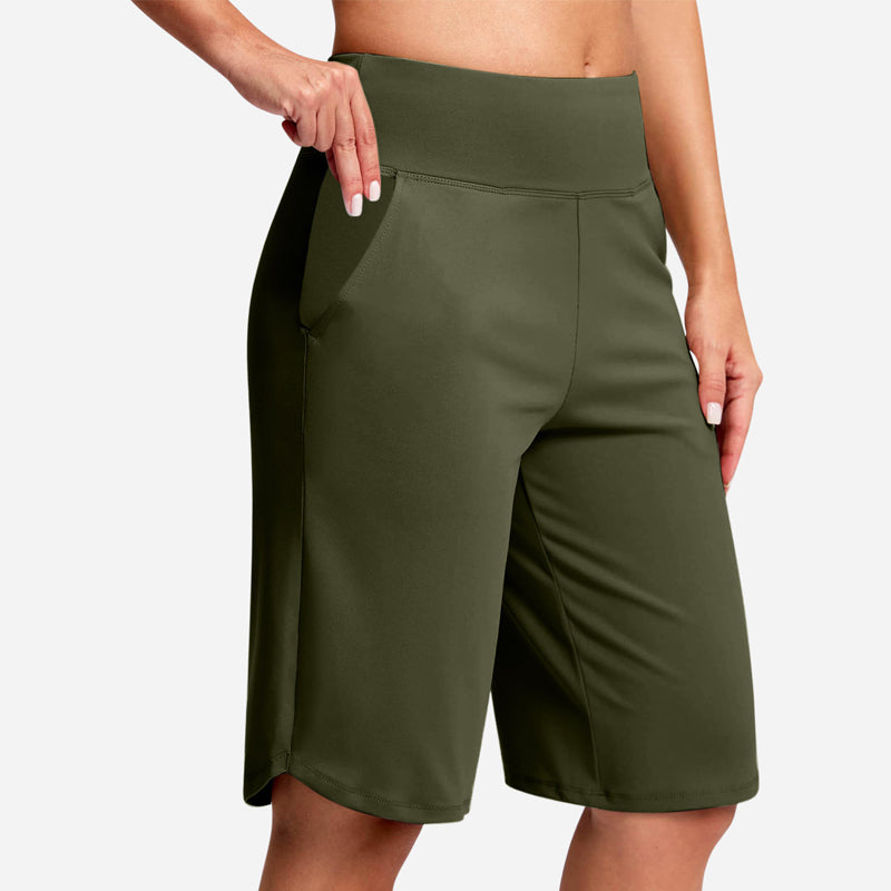 ⏰Last Day Sale 49% OFF🔥Women's Bermuda Shorts with Pockets -👍Knee Length Athletic Casual Long Shorts1