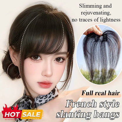 📢📢40% OFF !! ⏰Seamless Clip-on French Bangs Wig
