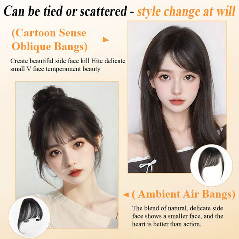 📢📢40% OFF !! ⏰Seamless Clip-on French Bangs Wig
