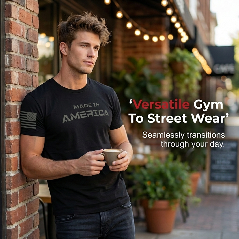 ⏳Time-Limited Special⏰Men's Athletic Fit Crew Neck Tee – Breathable Cotton, Perfect Stretch & Ideal for Gym or Daily Wear 💪
