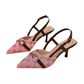 💐50% OFF ! Pointed-Toe Back-Strap Heels – Sensual & Modern Look with Gold Chain 💋🌟【Limited Offer】