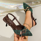 💐50% OFF ! Pointed-Toe Back-Strap Heels – Sensual & Modern Look with Gold Chain 💋🌟【Limited Offer】