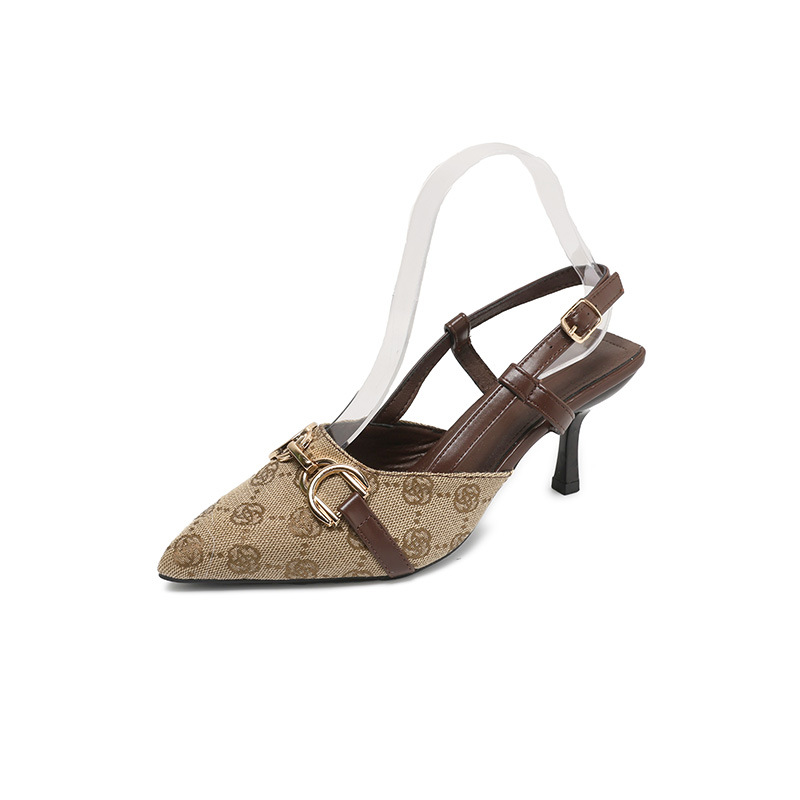 💐50% OFF ! Pointed-Toe Back-Strap Heels – Sensual & Modern Look with Gold Chain 💋🌟【Limited Offer】