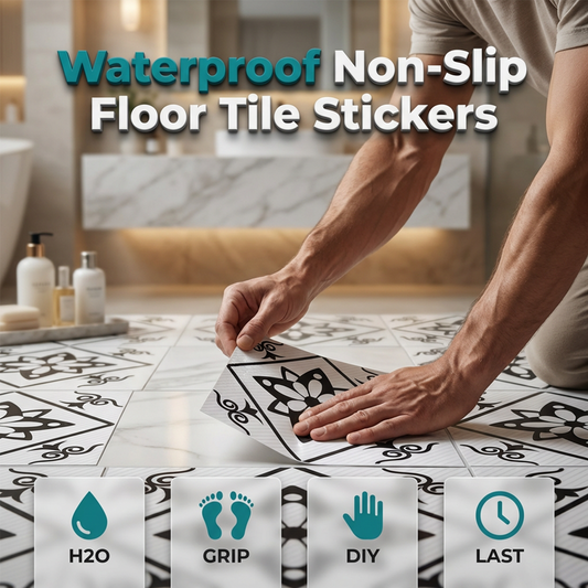 ⏳Limited-time 50% off⏰Waterproof & Non-Slip Floor Tile Stickers for Kitchen & Bathroom🛀