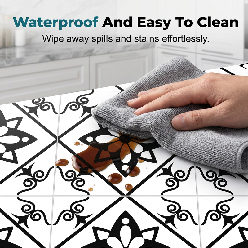 ⏳Limited-time 50% off⏰Waterproof & Non-Slip Floor Tile Stickers for Kitchen & Bathroom🛀