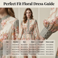 🌸 Timeless Elegance – Romantic Floral Print High Neck Mini Dress🌷