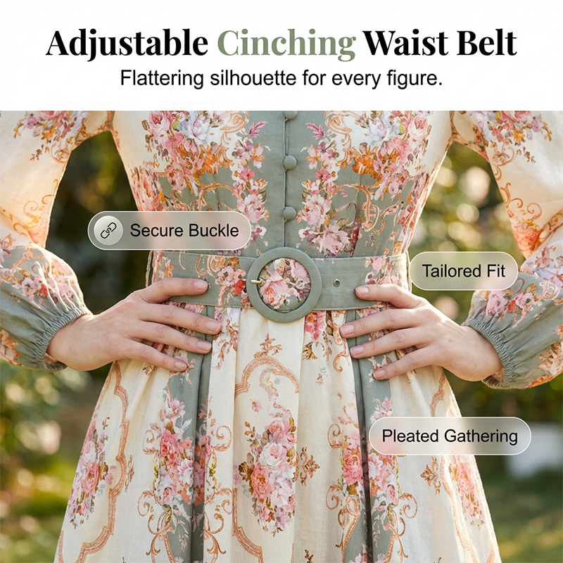 🌸 Timeless Elegance – Romantic Floral Print High Neck Mini Dress🌷