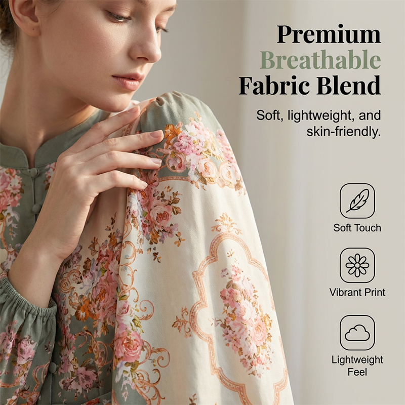 🌸 Timeless Elegance – Romantic Floral Print High Neck Mini Dress🌷