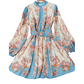 🌸 Timeless Elegance – Romantic Floral Print High Neck Mini Dress🌷