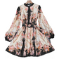 🌸 Timeless Elegance – Romantic Floral Print High Neck Mini Dress🌷