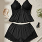 🥳2026 HOT SALE🥳💞50K+ SOLD!👗🌸 60% OFF! Lace Trim Camisole & Shorts Pajama Set – Soft satin-like fabric, adjustable straps & V-neck. Elastic waist shorts for easy on/off. Perfect for a relaxing night. 🛏️✨